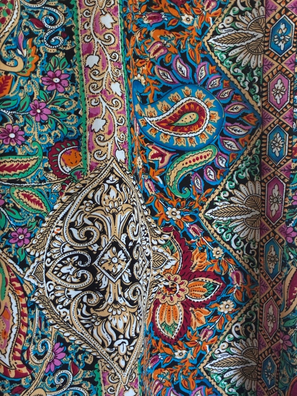 SHEIN Teal Purple Orange Paisley Slip Dress - Picture 5 of 10